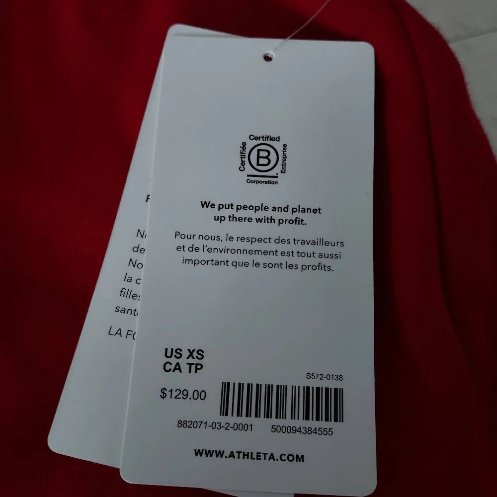 NWT Athleta Cozy Karma mock neck dress in fireengine red! XS - Picture 4 of 13